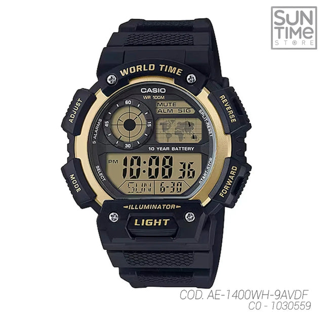 RELOJ DIGITAL HOMBRE AE-1400WH-9AVDF CASIO NEGRO SPORT 1030559 CASIO
