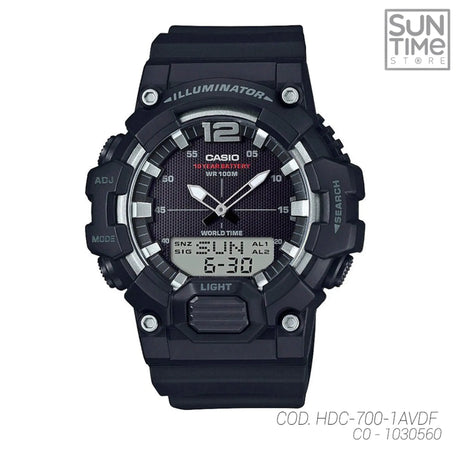 RELOJ ANALOGICO-DIGITAL HOMBRE HDC-700-1AVDF CASIO NEGRO SPORT 1030560 CASIO