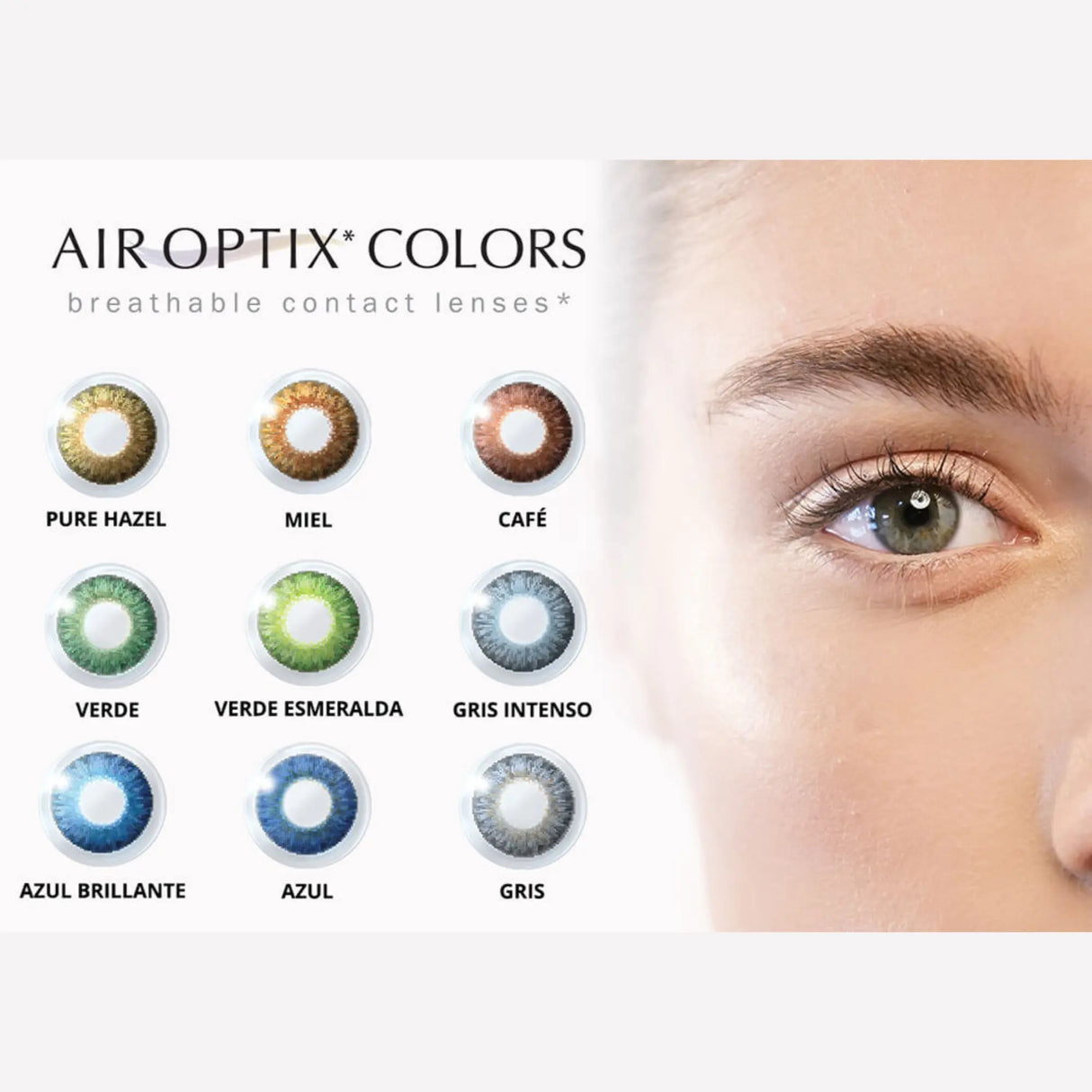 LENTE DE CONTACTO LCAO04 CON ALTA TRANSMISIBILIDAD DE OXÍGENO AIR OPTIX™ COLORS GREEN AIR OPTIX