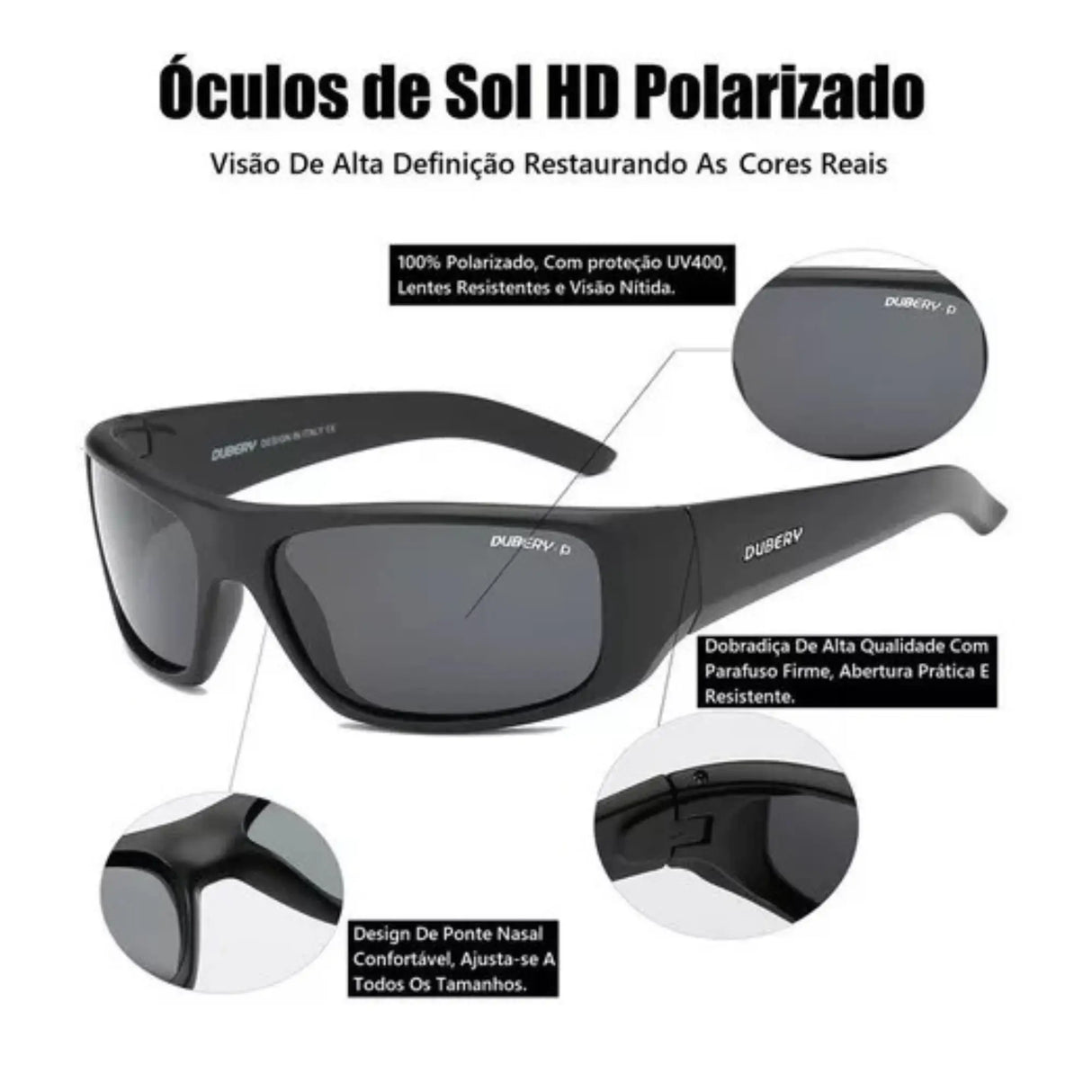 LENTES DE SOL POLARIZADA UNISEX D1418 DUBERY - 1028098 DUBERY