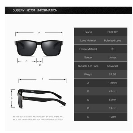 LENTES DE SOL POLARIZADA UNISEX D518 DUBERY - 1029136 DUBERY