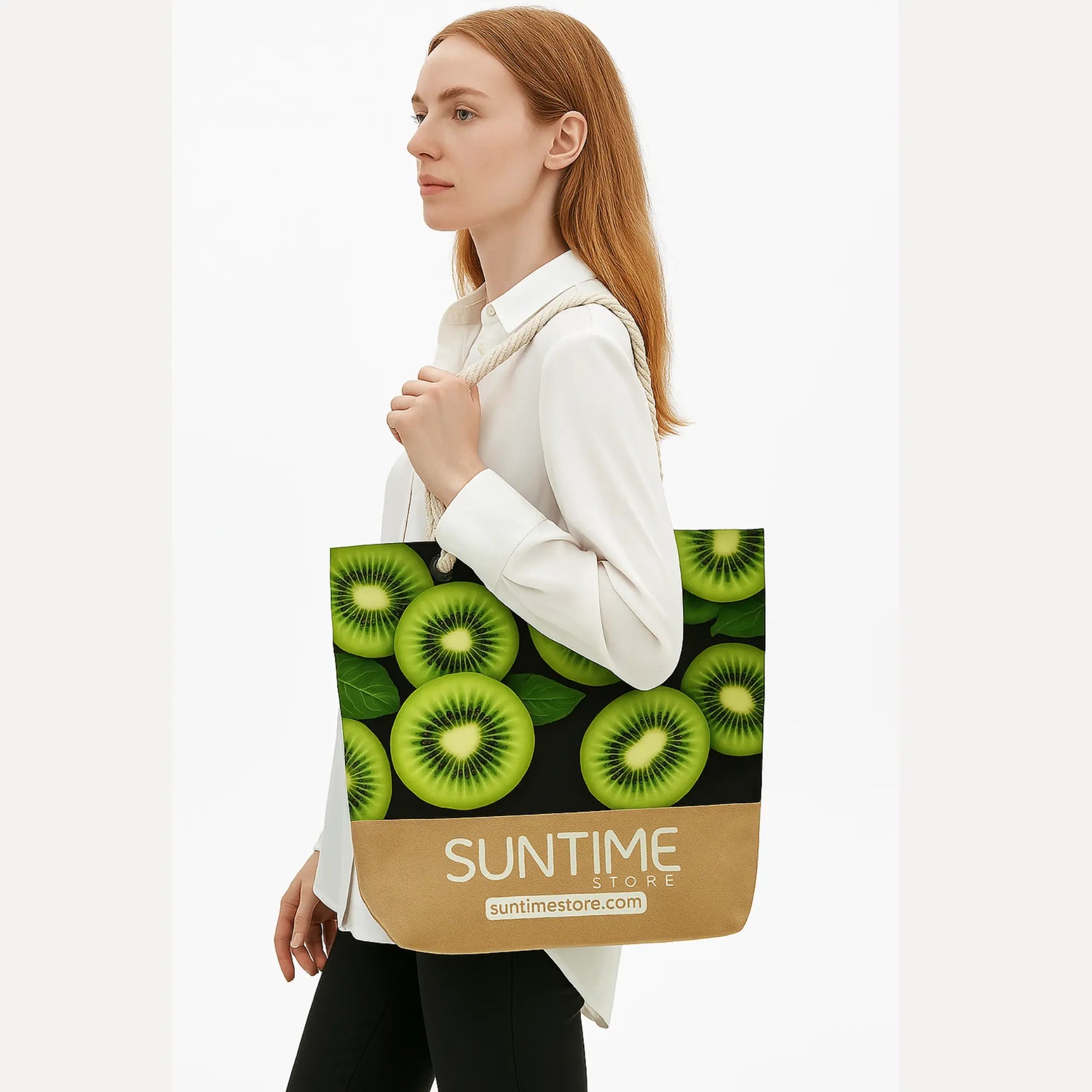 BOLSA ORGANIZADORA UNISEX IDEAL PARA VACACIONES, PICNIC, KIWI, FRUTA, BOLSA DE HOMBRO, BOLSA DE VIAJE O GIMNASIO  BOLSO SUNTIME POP04 - 1000028 SUNTIME