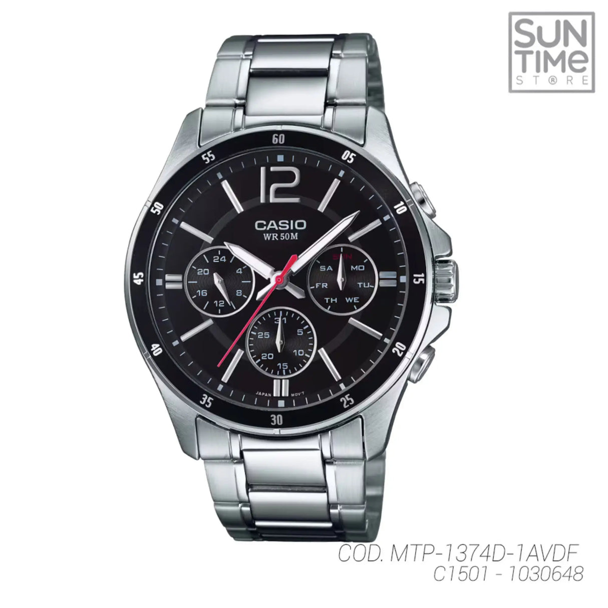RELOJ ANALOGICO HOMBRE MTP-1374D-1AVDF CASIO PLATEADO CLASICO 1030648 CASIO