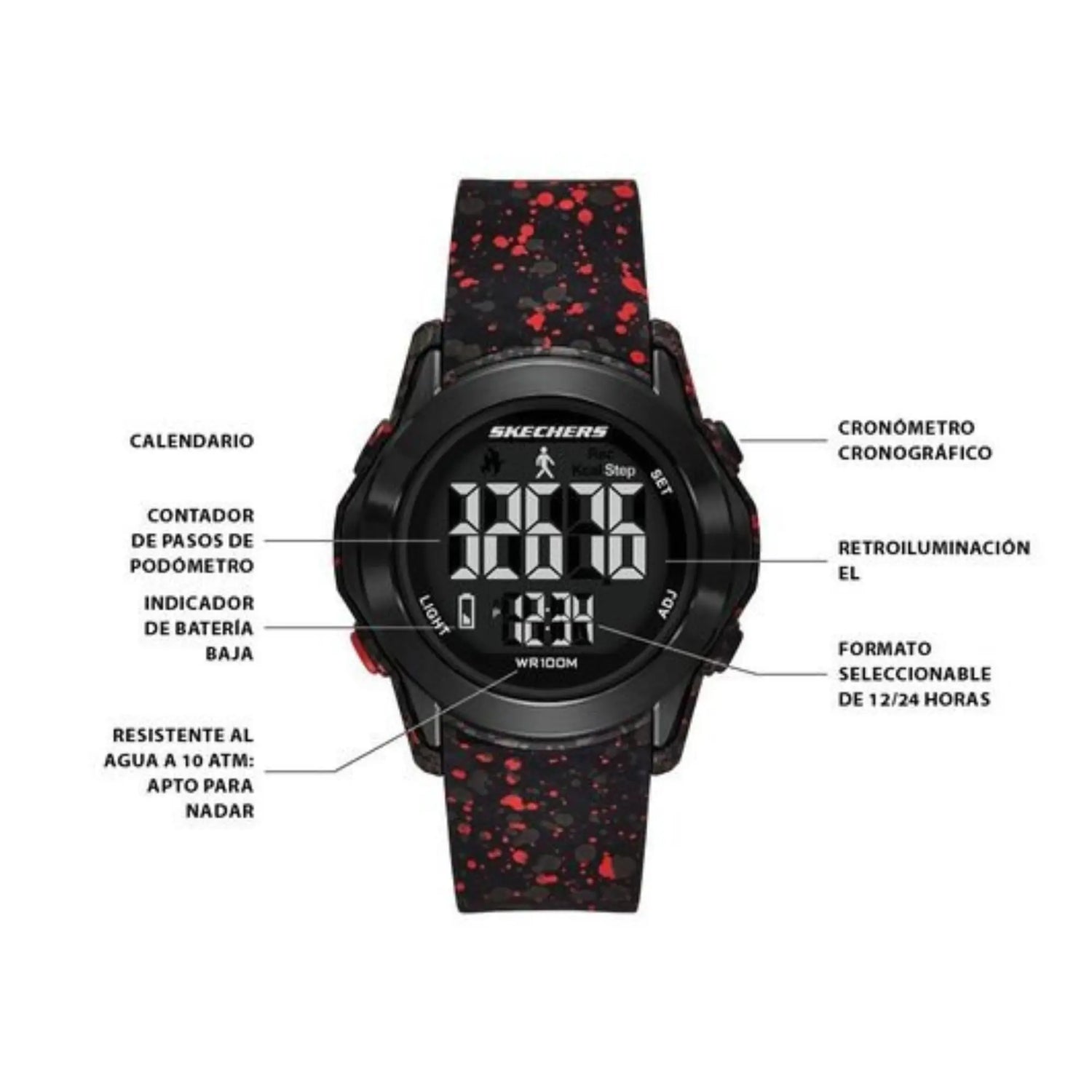 RELOJ DIGITAL HOMBRE SR5244 SKECHERS ROJO SPORT 1030617 SKECHERS