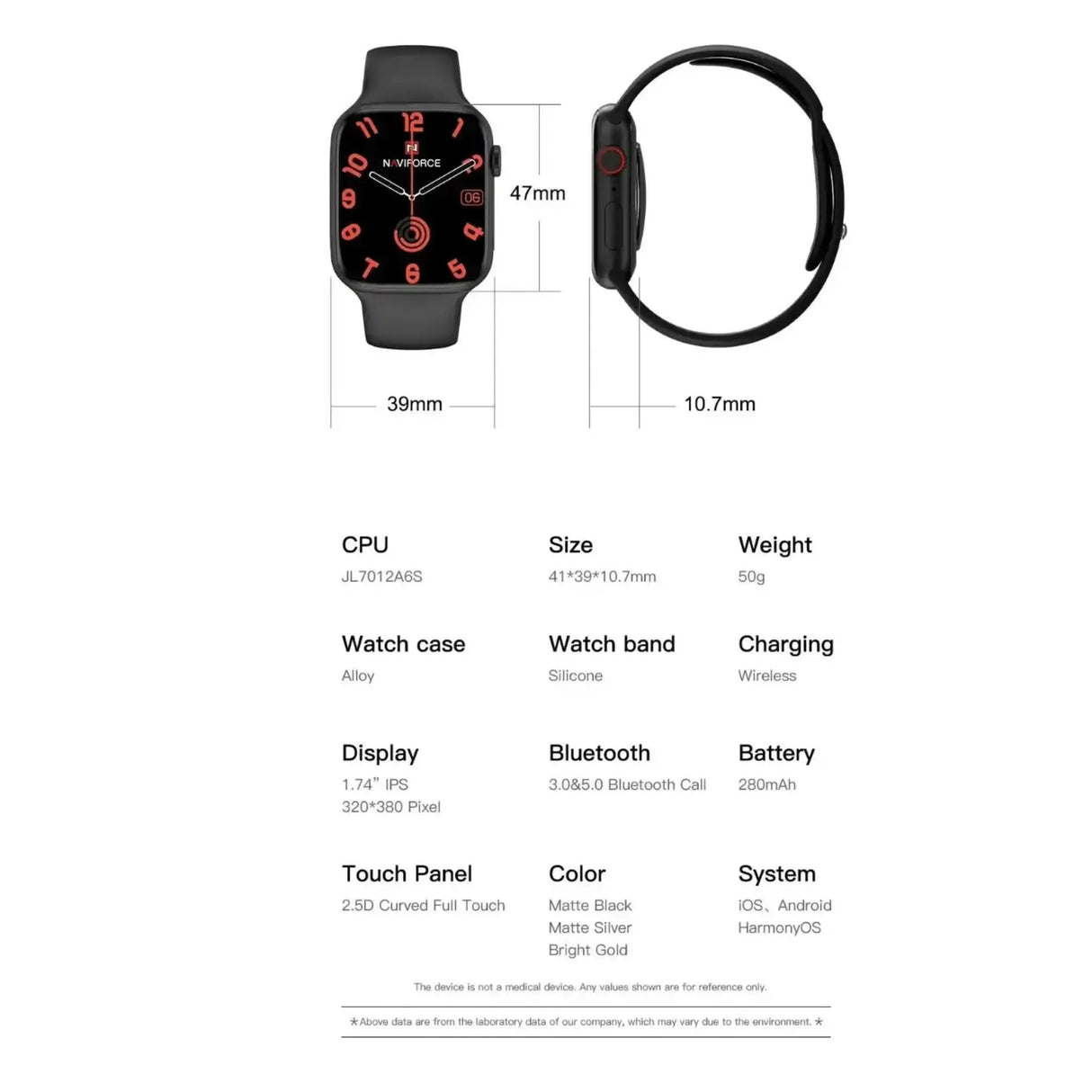 SMARTWATCH HOMBRE NT14 NAVIFORCE DORADO 1030965 - SUNTIMESTORE.COM