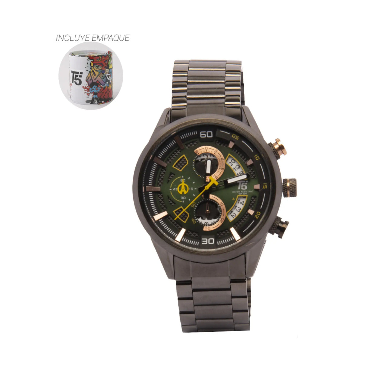RELOJ ACUATICO HOMBRE H3733G T5 ELEGANTE T5