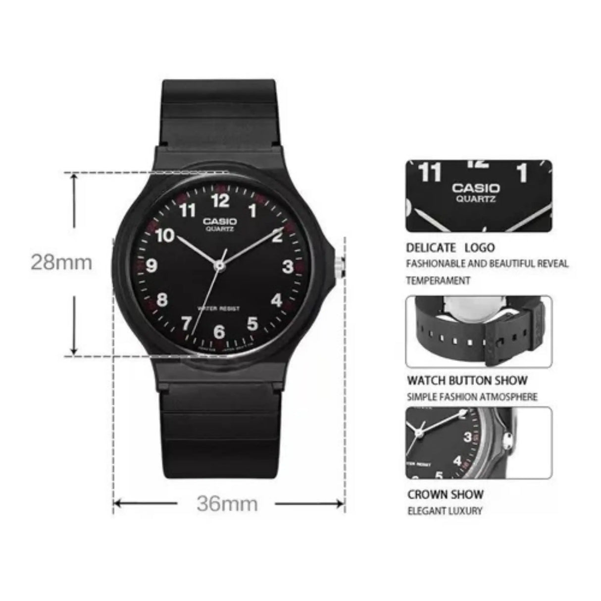 RELOJ ANALOGICO HOMBRE MQ-24-1BLDF CASIO NEGRO CASUAL 1030166 CASIO