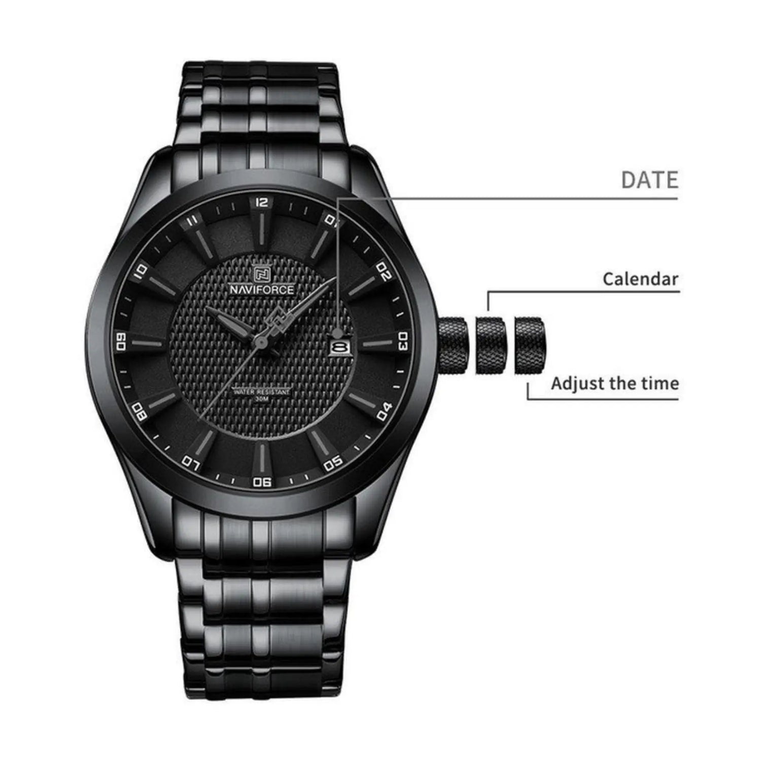 RELOJ ANALOGICO HOMBRE NF8032 NAVIFORCE NEGRO CLASICO 1030891 NAVIFORCE
