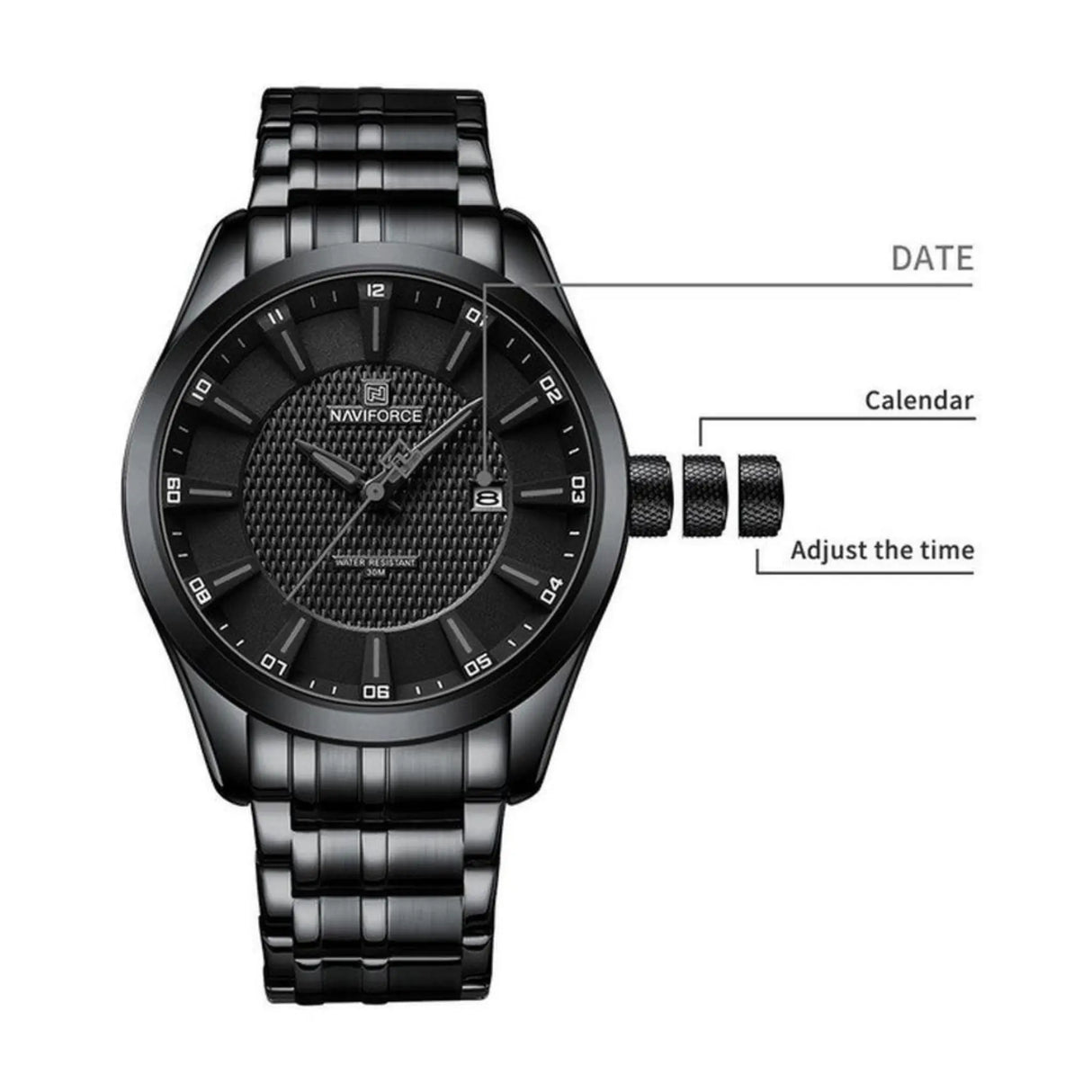 RELOJ ANALOGICO HOMBRE NF8032 NAVIFORCE NEGRO CLASICO 1030891 NAVIFORCE