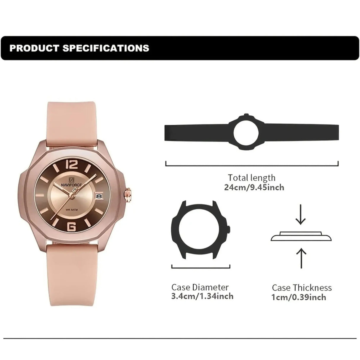 RELOJ ANALOGICO MUJER NF7107 NAVIFORCE ROSE GOLD CASUAL 1030880 NAVIFORCE