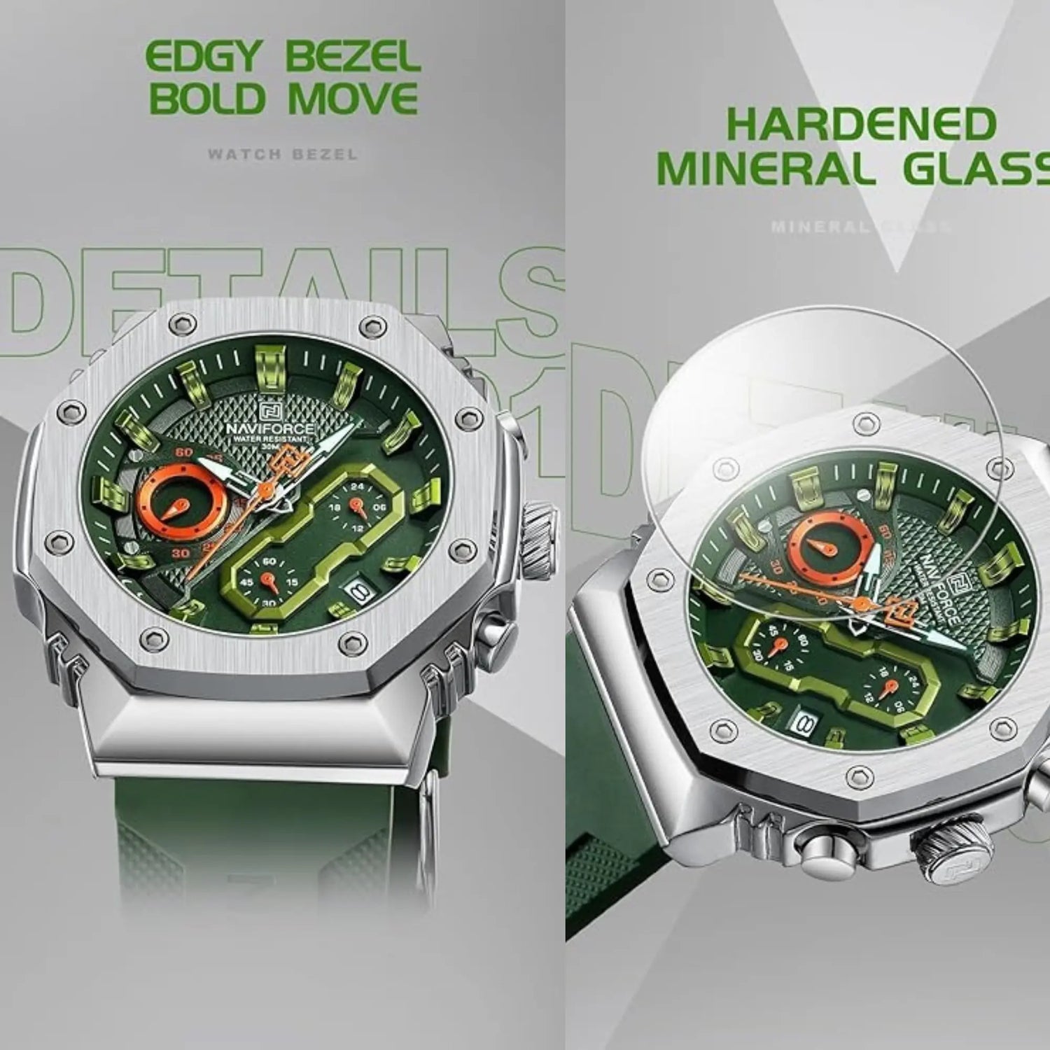 RELOJ ANALOGICO HOMBRE NF8035G NAVIFORCE VERDE CASUAL 1030894 NAVIFORCE