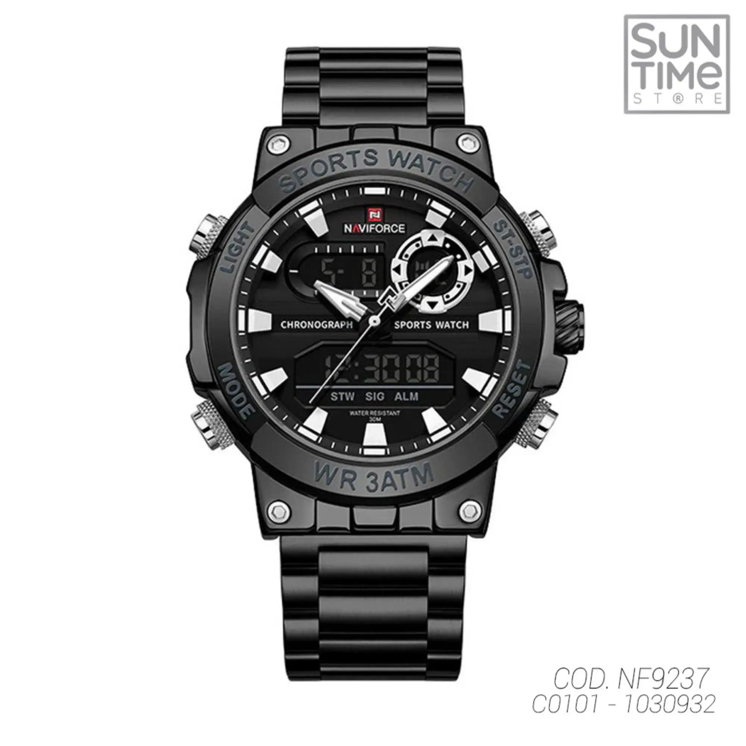 RELOJ ANALOGICO HOMBRE NF9237 NAVIFORCE NEGRO CASUAL 1030932 NAVIFORCE