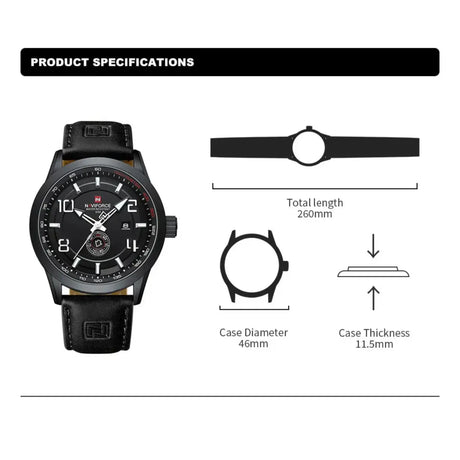 RELOJ ANALOGICO HOMBRE NF9229 NAVIFORCE NEGRO CASUAL 1030928 NAVIFORCE