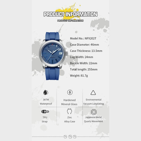 RELOJ ANALOGICO HOMBRE NF9202T NAVIFORCE AZUL CASUAL 1030925 NAVIFORCE