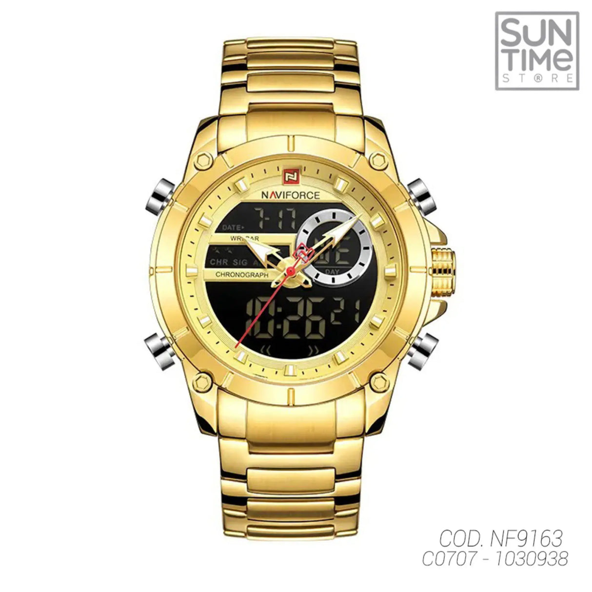RELOJ ANALOGICO-DIGITAL HOMBRE NF9163 NAVIFORCE DORADO CLASICO 1030938 NAVIFORCE