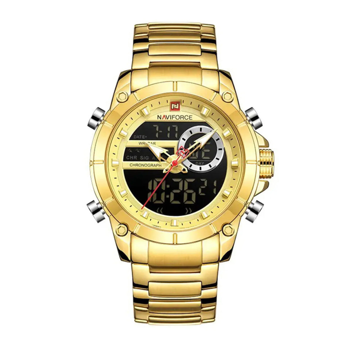 RELOJ ANALOGICO-DIGITAL HOMBRE NF9163 NAVIFORCE DORADO CLASICO 1030938 NAVIFORCE