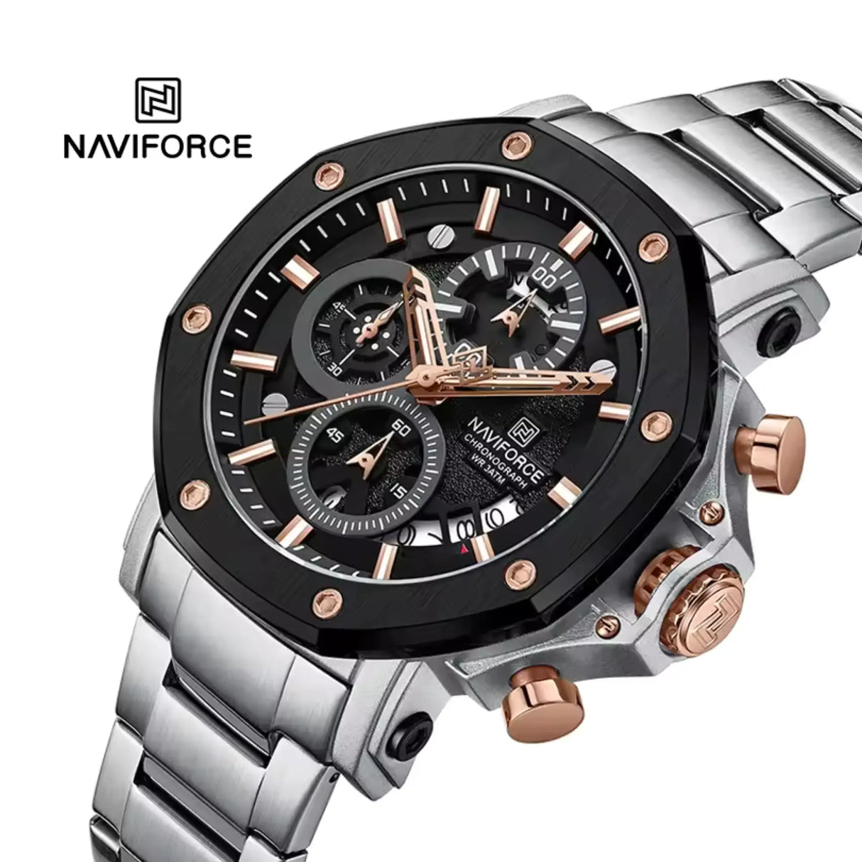 RELOJ ANALOGICO HOMBRE NF8065 NAVIFORCE PLATEADO CLASICO 1030918 NAVIFORCE