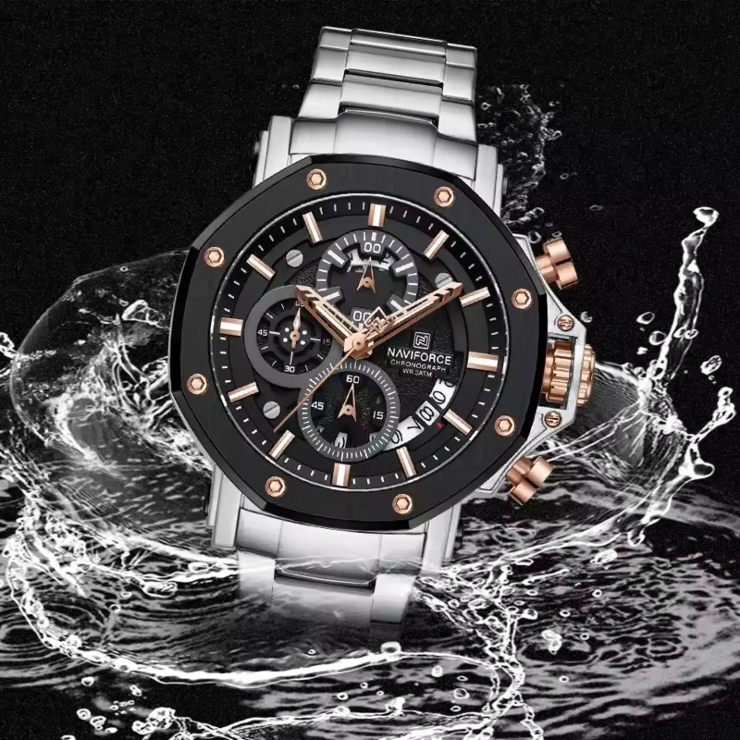 RELOJ ANALOGICO HOMBRE NF8065 NAVIFORCE PLATEADO CLASICO 1030918 NAVIFORCE