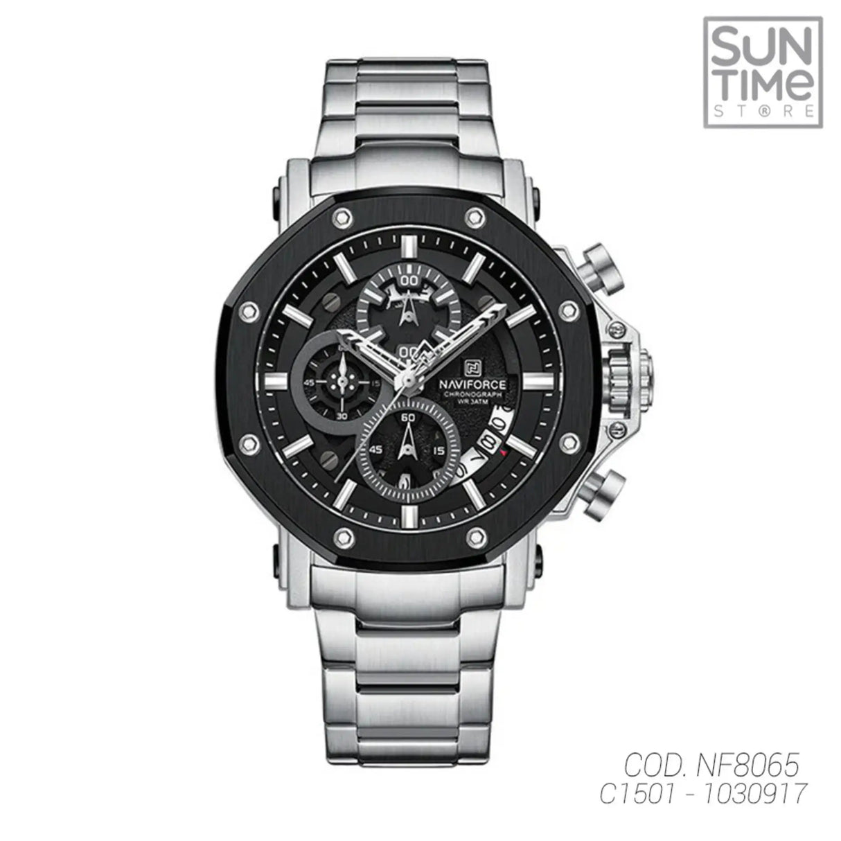 RELOJ ANALOGICO HOMBRE NF8065 NAVIFORCE PLATEADO CLASICO 1030917 NAVIFORCE