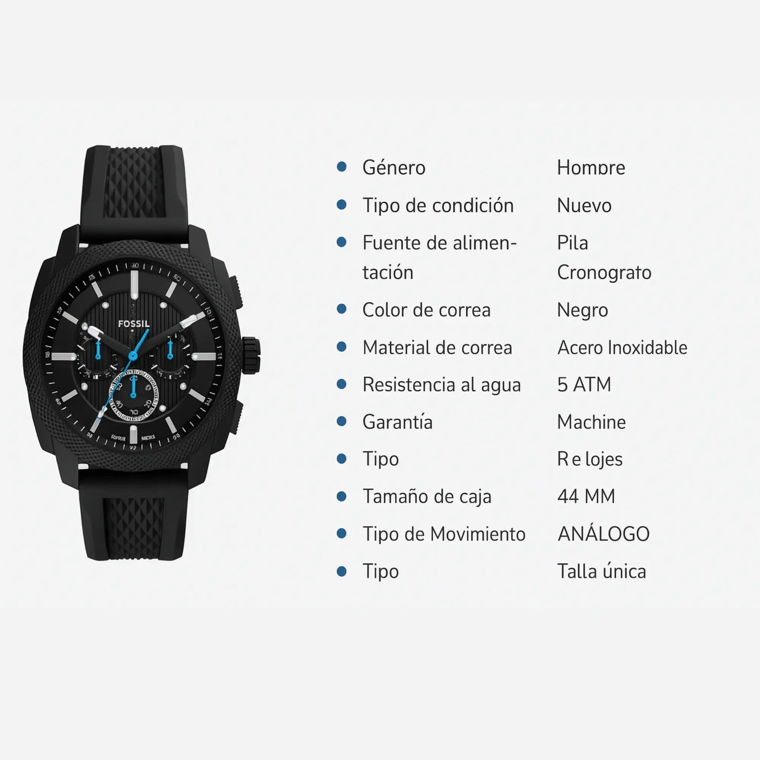 RELOJ ANALOGICO HOMBRE FS6099 FOSSIL	NEGRO CASUAL 1031035 - SUNTIMESTORE.COM