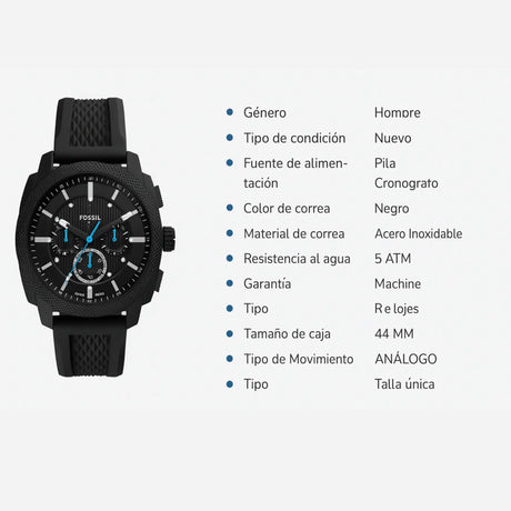 RELOJ ANALOGICO HOMBRE FS6099 FOSSIL	NEGRO CASUAL 1031035 - SUNTIMESTORE.COM