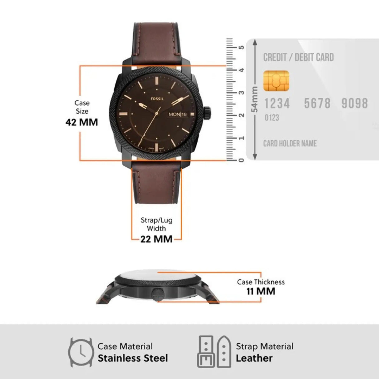 RELOJ ANALOGICO HOMBRE FS5901 FOSSIL MARRON CASUAL 1031018 FOSSIL