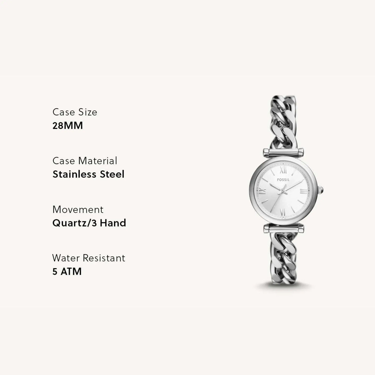 RELOJ ANALOGICO MUJER ES5331 FOSSIL PLATEADO CASUAL 1031012 - SUNTIMESTORE.COM