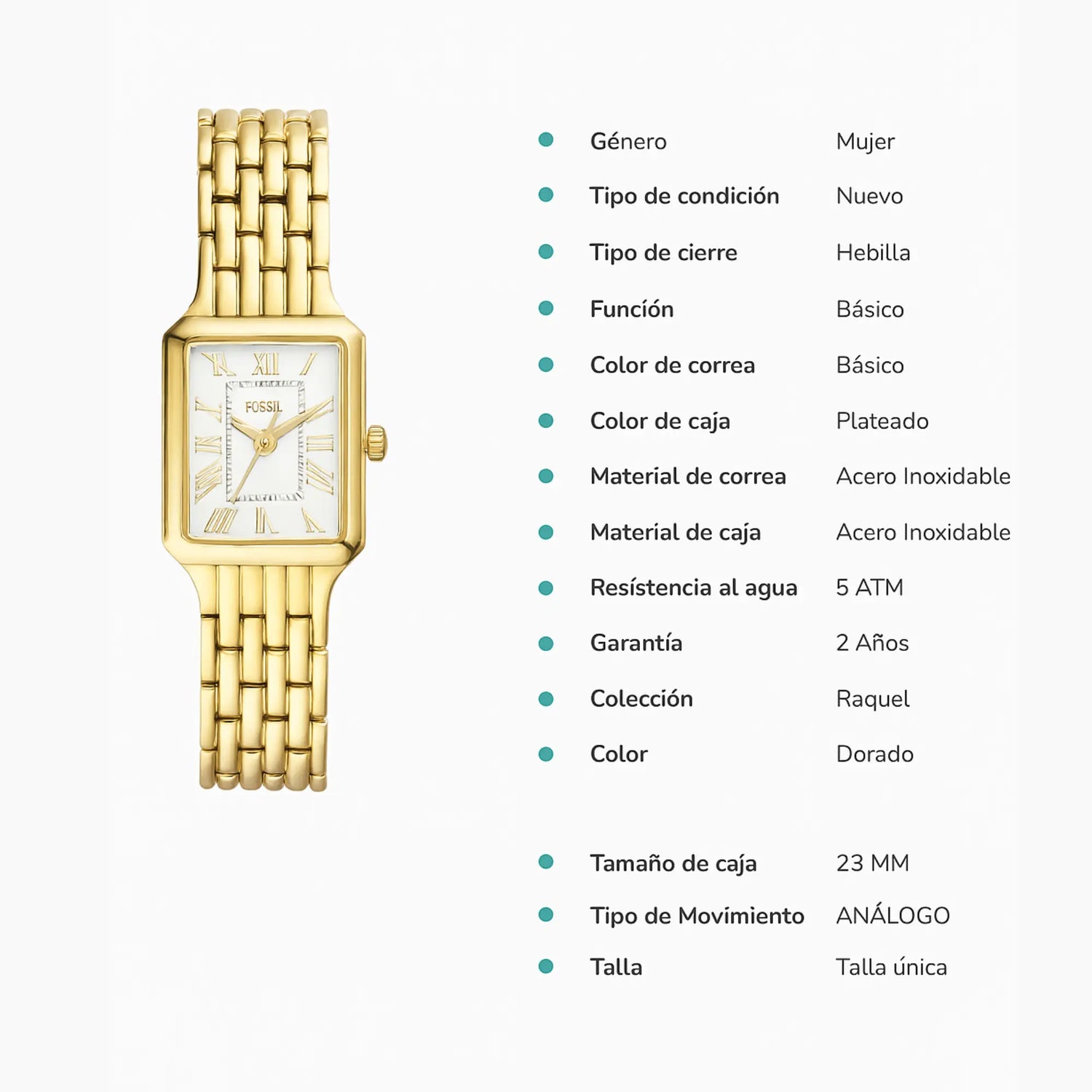 RELOJ ANALOGICO MUJER ES5220 FOSSIL DORADO CASUAL 1031007 FOSSIL