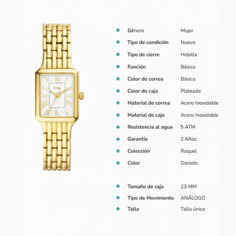 RELOJ ANALOGICO MUJER ES5220 FOSSIL DORADO CASUAL 1031007 FOSSIL