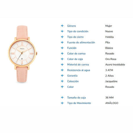 RELOJ ANALOGICO MUJER ES3988 FOSSIL BEIGE CASUAL 1031006 FOSSIL