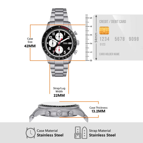RELOJ ANALOGICO HOMBRE FS6045 FOSSIL	PLATEADO CLASICO 1031024 FOSSIL