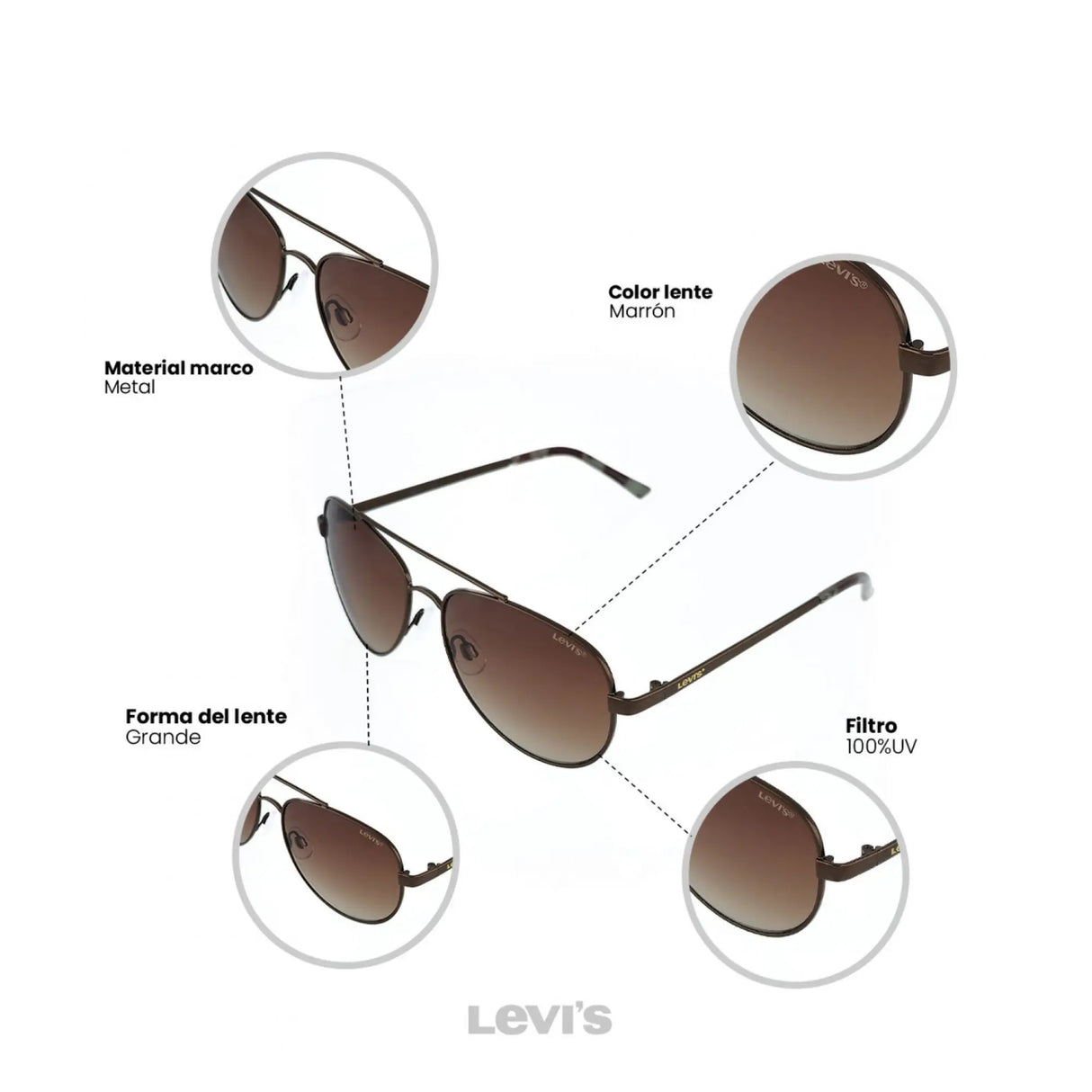 LENTES DE SOL UV400 MUJER X13048 LEVIS LEVI'S