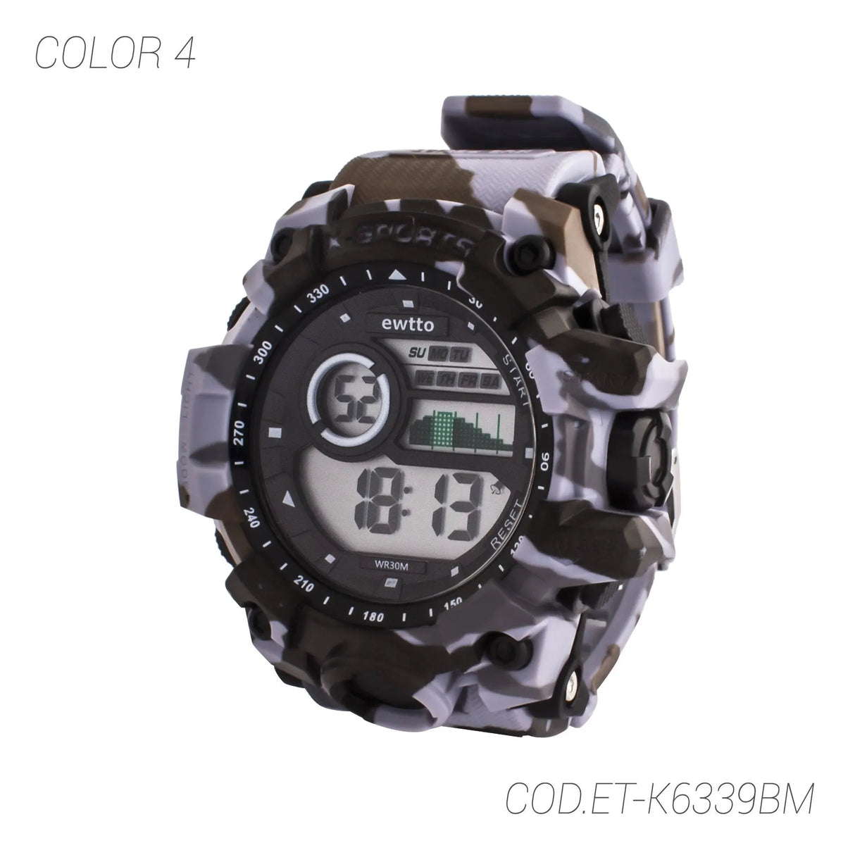 RELOJ RESISTENTE HOMBRE ET-K6339BM EWTTO EWTTO