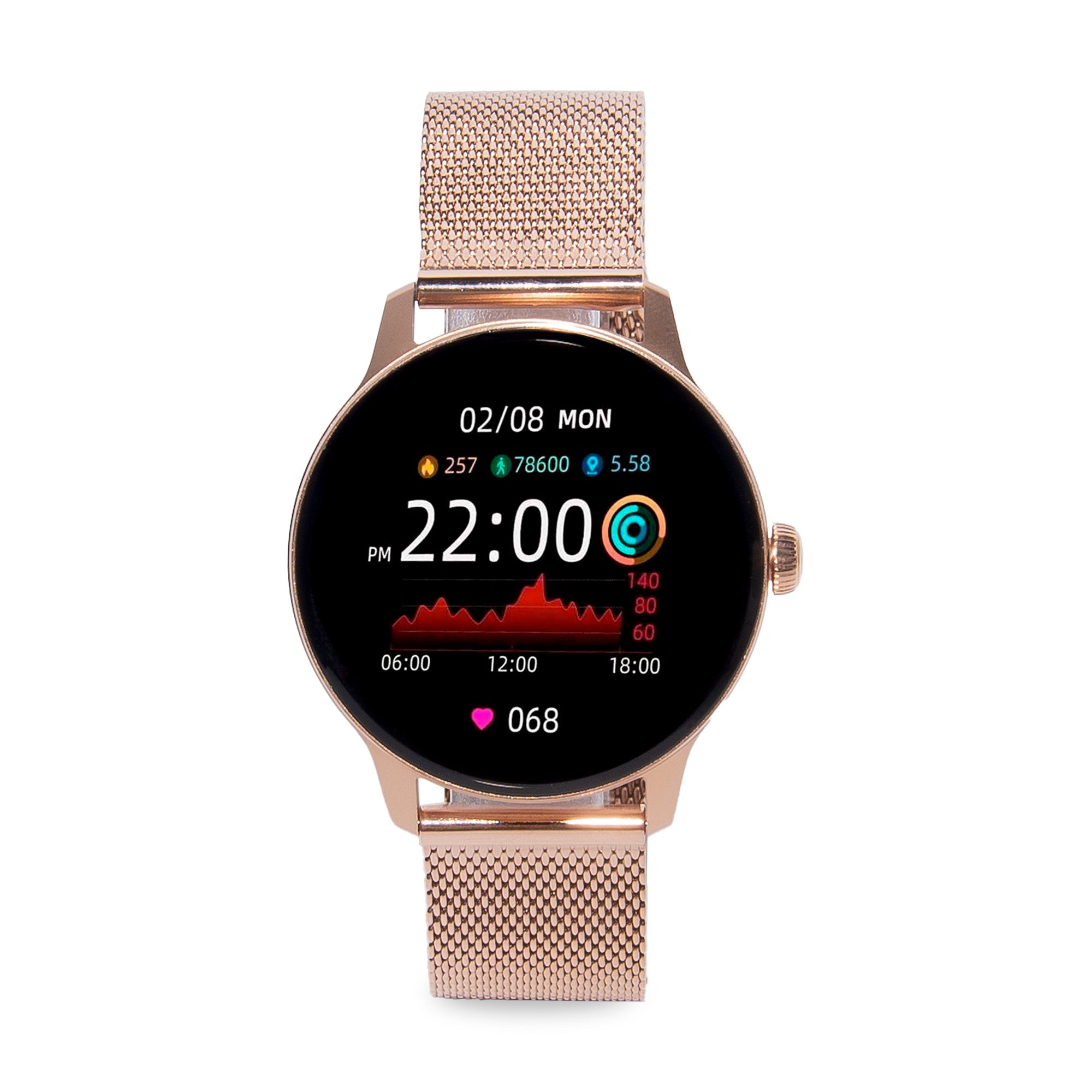 SMARTWATCH RELOJ INTELIGENTE  DORADO ROSA SMARTTIME MUJER SR06 SMART TIME