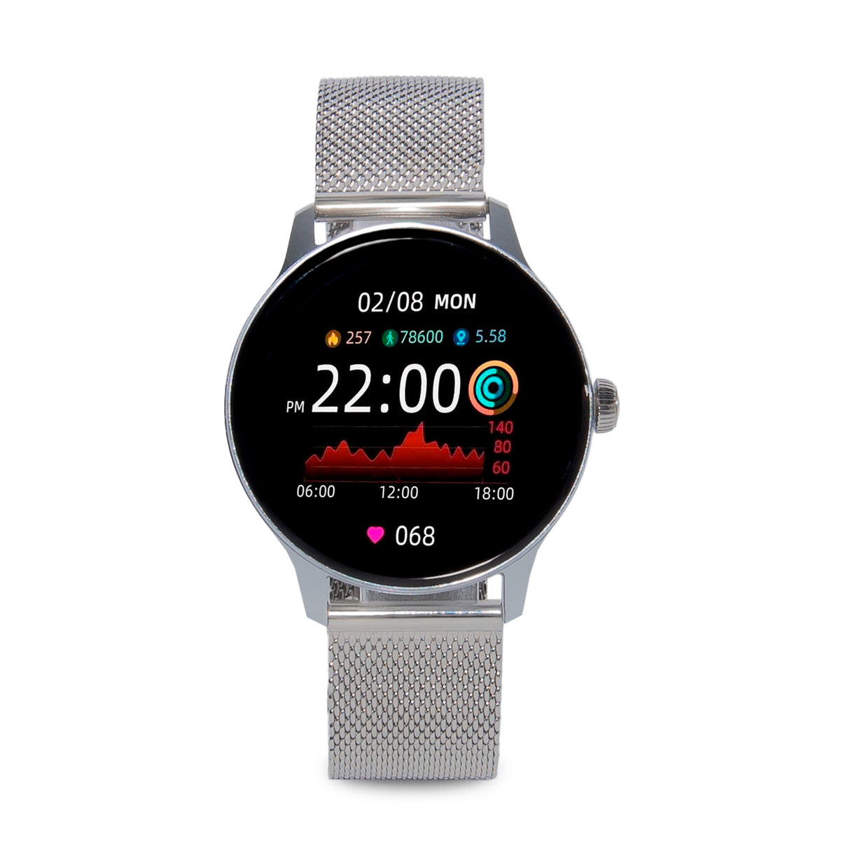 SMARTWATCH RELOJ INTELIGENTE  PLATEADO SMARTTIME MUJER SR06 SMART TIME