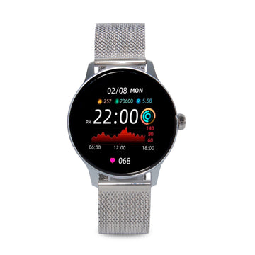 SMARTWATCH RELOJ INTELIGENTE  PLATEADO SMARTTIME MUJER SR06 SMART TIME