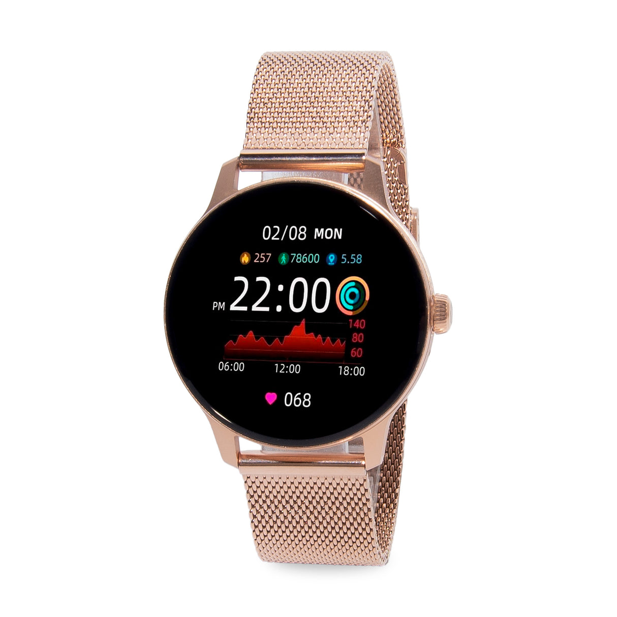 SMARTWATCH RELOJ INTELIGENTE  DORADO ROSA SMARTTIME MUJER SR06 SMART TIME