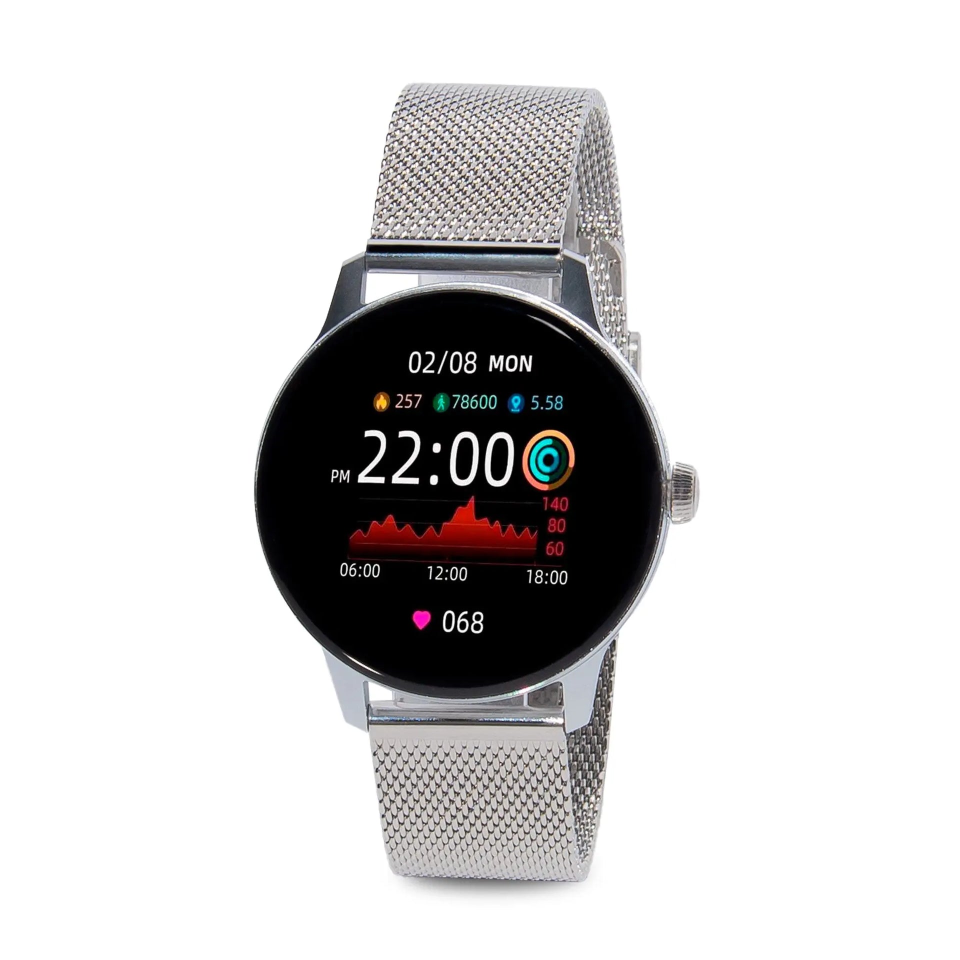 SMARTWATCH RELOJ INTELIGENTE PLATEADO SMARTTIME MUJER SR06 SMART