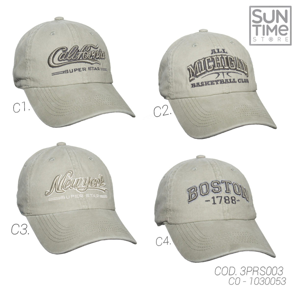 GORRA PRELAVADA UNISEX 3PRS003 SUNTIME VERDE SPORT 1030053