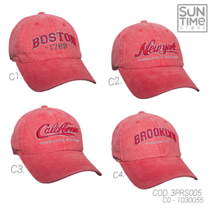 GORRA PRELAVADA UNISEX 3PRS005 SUNTIME ROJO SPORT 1030055