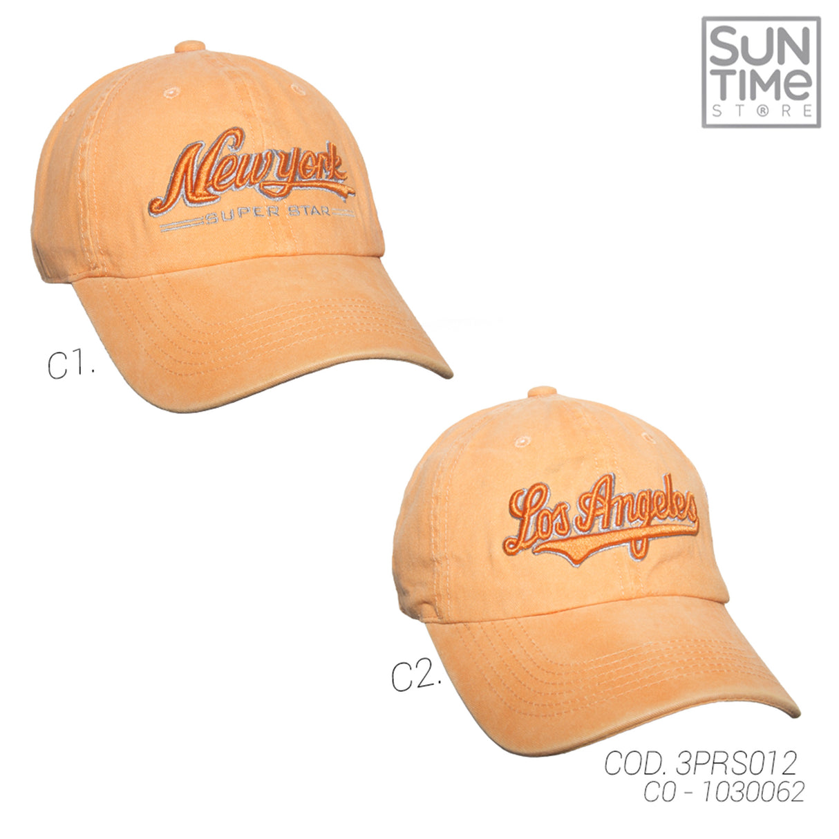 GORRA PRELAVADA UNISEX 3PRS012 SUNTIME NARANJA SPORT 1030062