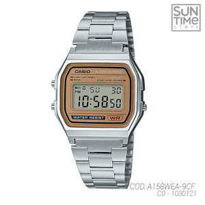 RELOJ DIGITAL UNISEX A158WEA-9CF CASIO PLATEADO CLASICO 1030121 CASIO