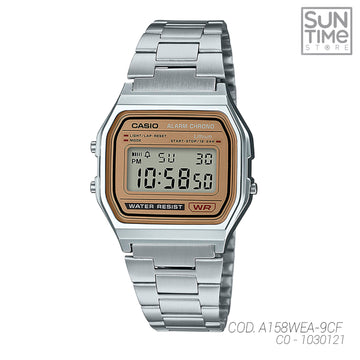 RELOJ DIGITAL UNISEX A158WEA-9CF CASIO PLATEADO CLASICO 1030121