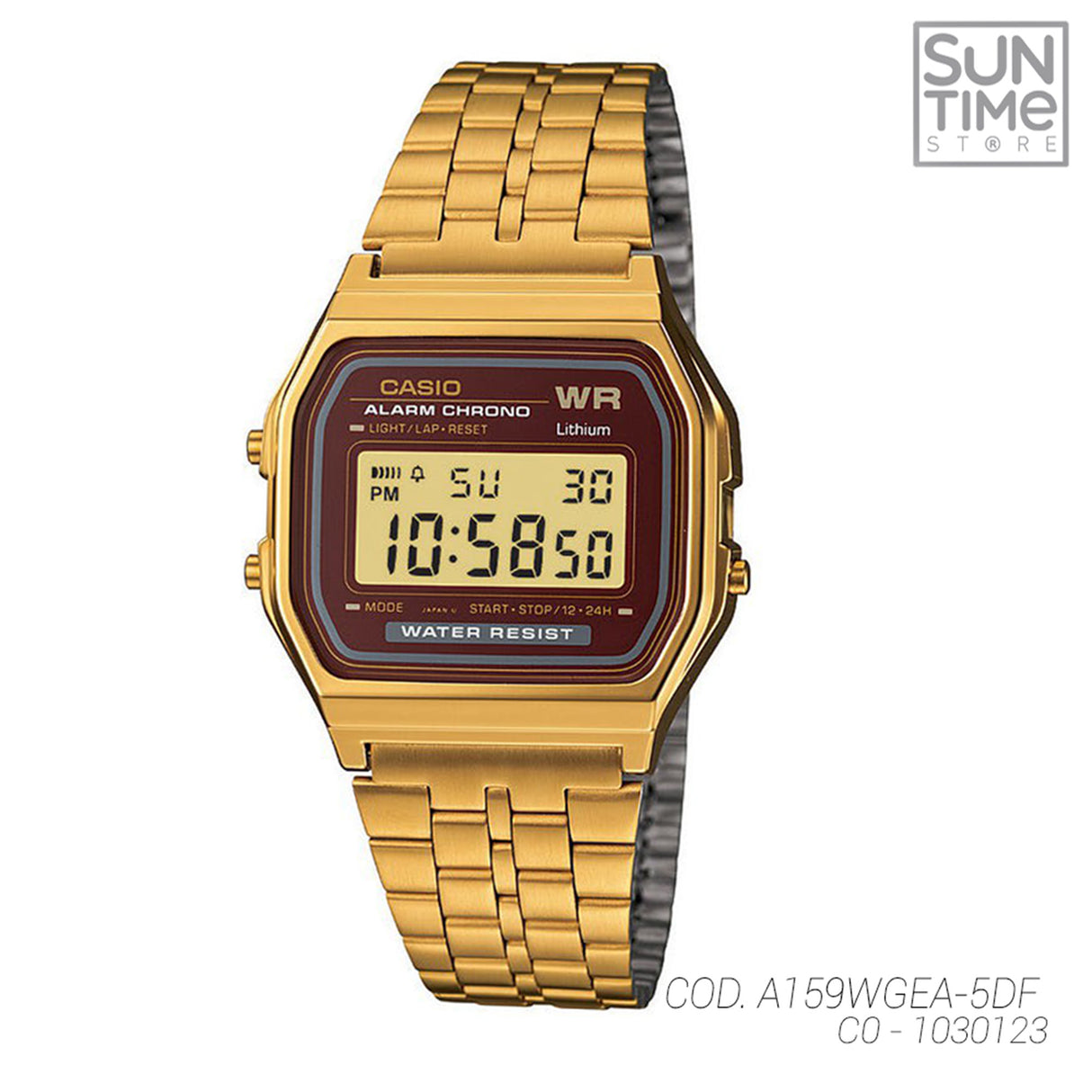 RELOJ DIGITAL UNISEX A159WGEA-5DF CASIO DORADO CLASICO 1030123