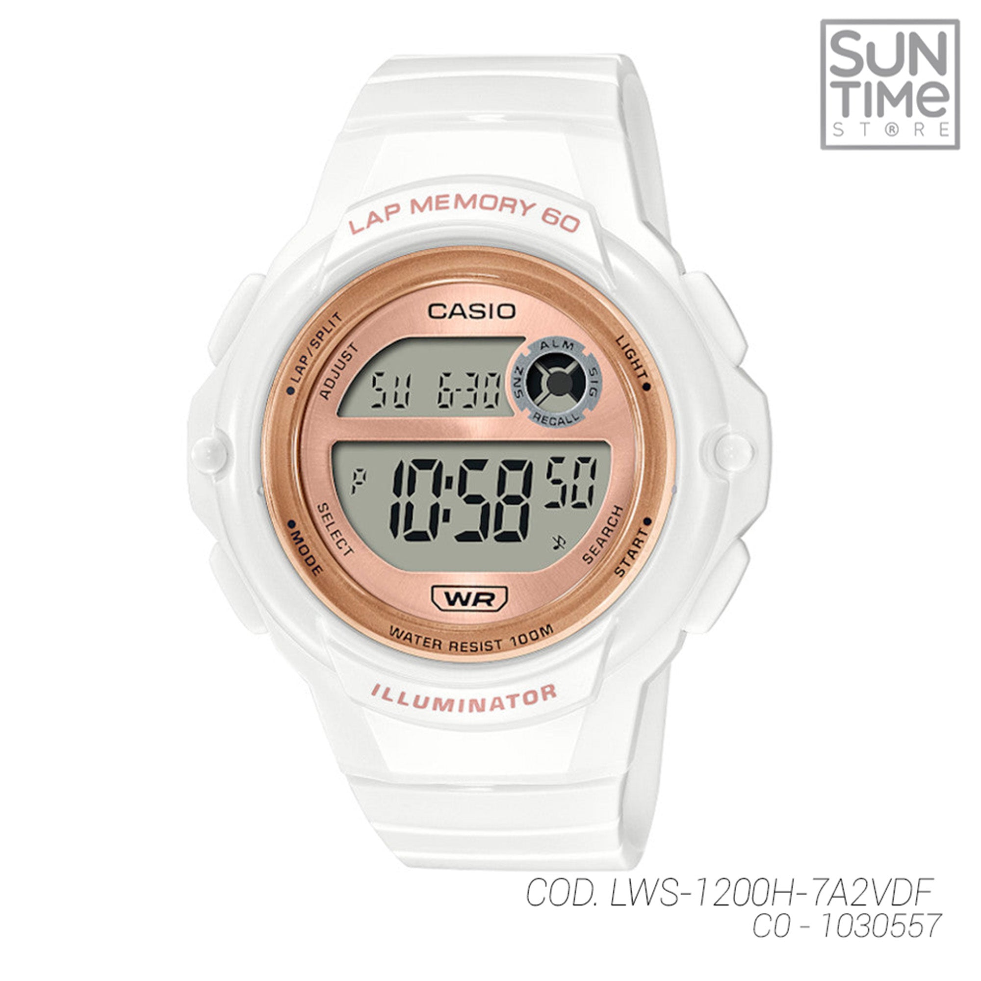 RELOJ DIGITAL MUJER LWS-1200H-7A2VDF CASIO BLANCO SPORT 1030557