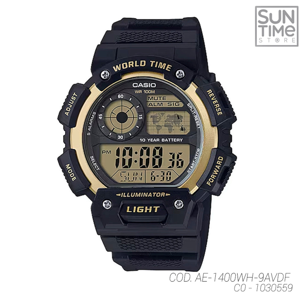 RELOJ DIGITAL HOMBRE AE-1400WH-9AVDF CASIO NEGRO SPORT 1030559