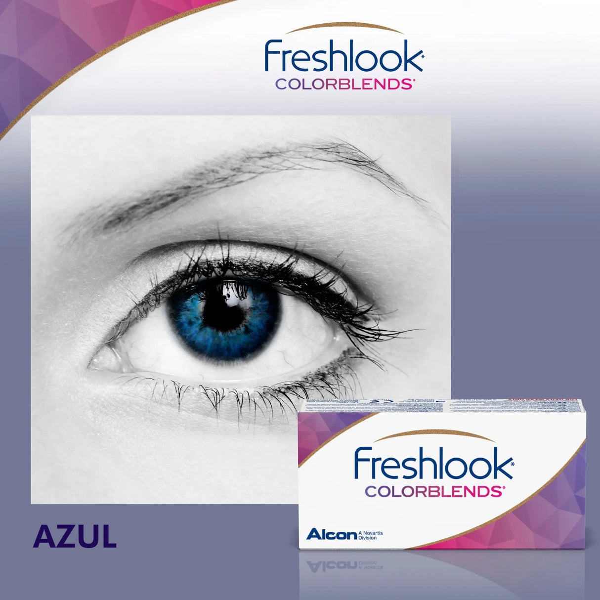 LENTE DE CONTACTO LCFL01 CON ALTA TRANSMISIBILIDAD DE OXÍGENO FRESHLOOK COLORBLENDS COLOR BLUE FRESHLOOK