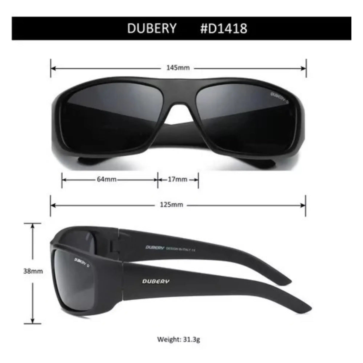 LENTES DE SOL POLARIZADA UNISEX D1418 DUBERY - 1028098 DUBERY