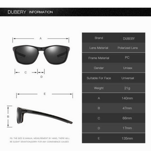 LENTES DE SOL POLARIZADA UNISEX D202 DUBERY - 1029135