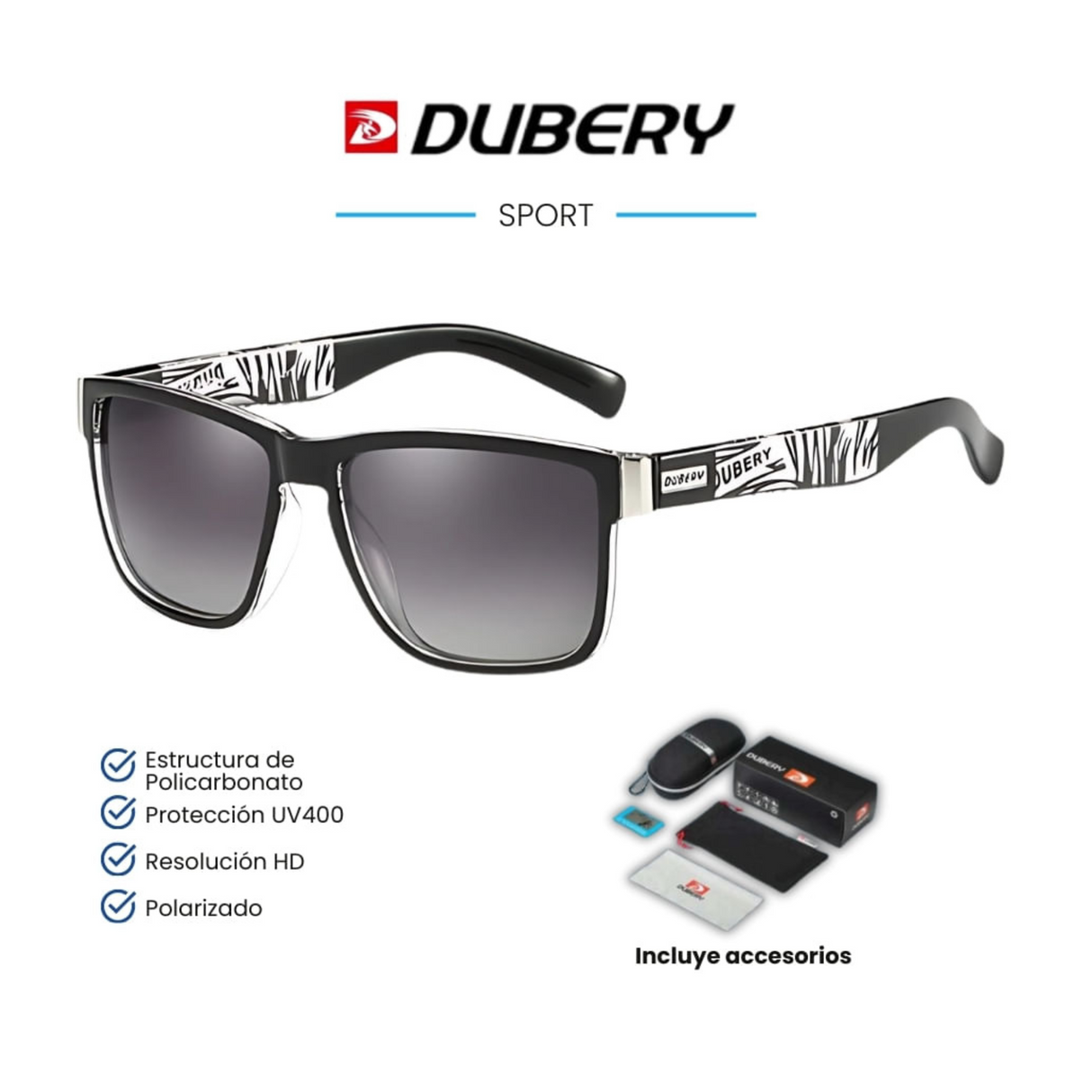LENTES DE SOL POLARIZADA UNISEX D518 DUBERY - 1029136
